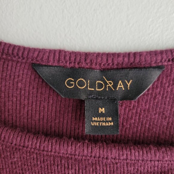 Goldray Garima Asymmetric Cold Shoulder Tops, Burgundy, Size M - Picture 8 of 12